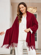 [Wine] SilkSilky-UK Wool Scarf 001