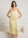 SilkSilky-UK 19Momme Silk Sleeveless Dress LightYellow 003