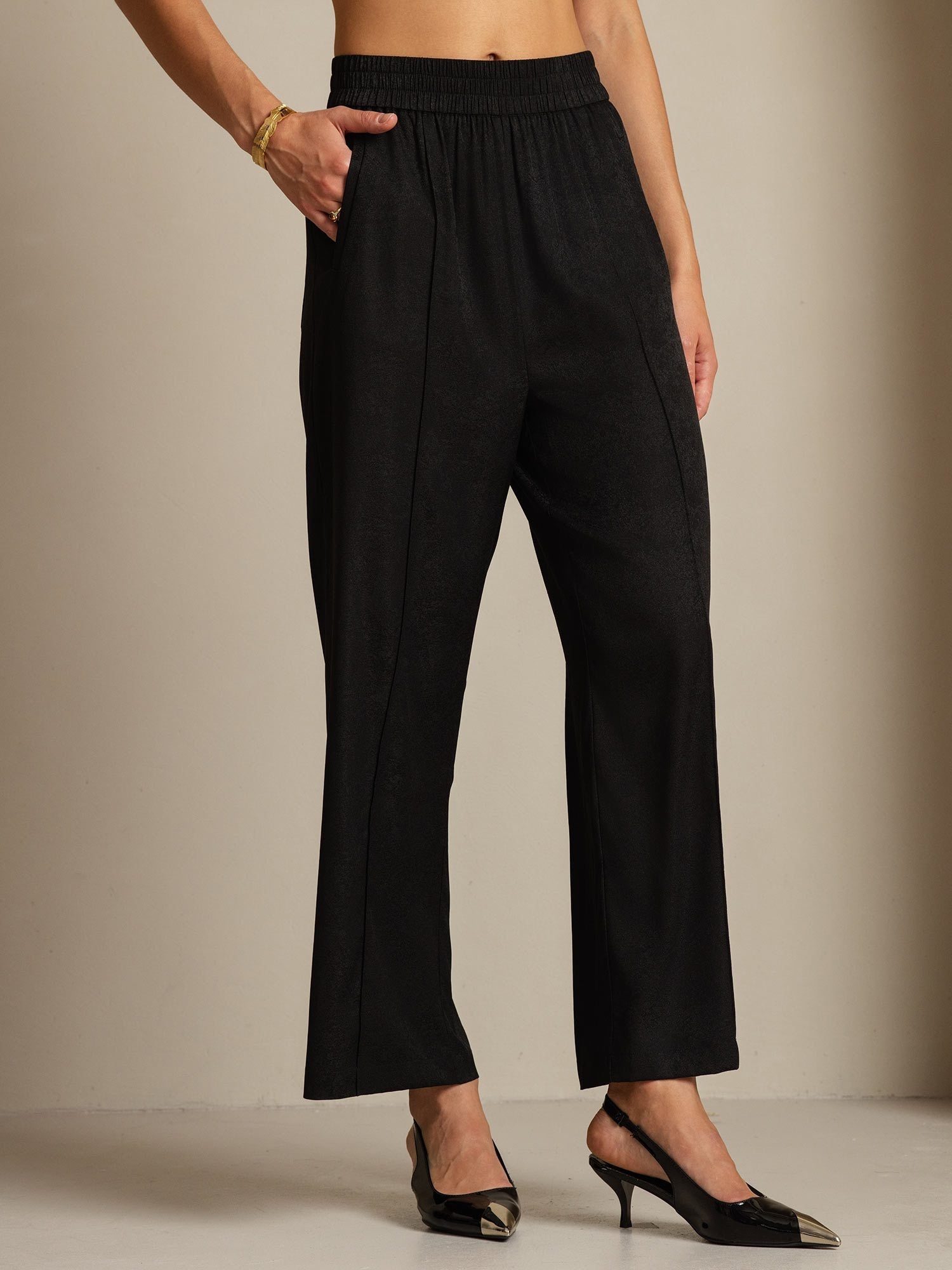 [Black] SilkSilky-UK 22Momme Silk Womens Pants 007