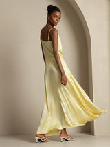 [Light Yellow] SilkSilky-UK Spaghetti Strap Cowl Neck Women's Outfit Sets 002