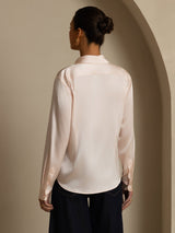 [Light Pink] SilkSilky-UK Long Sleeve Lapel Collar Women's Shirt 002