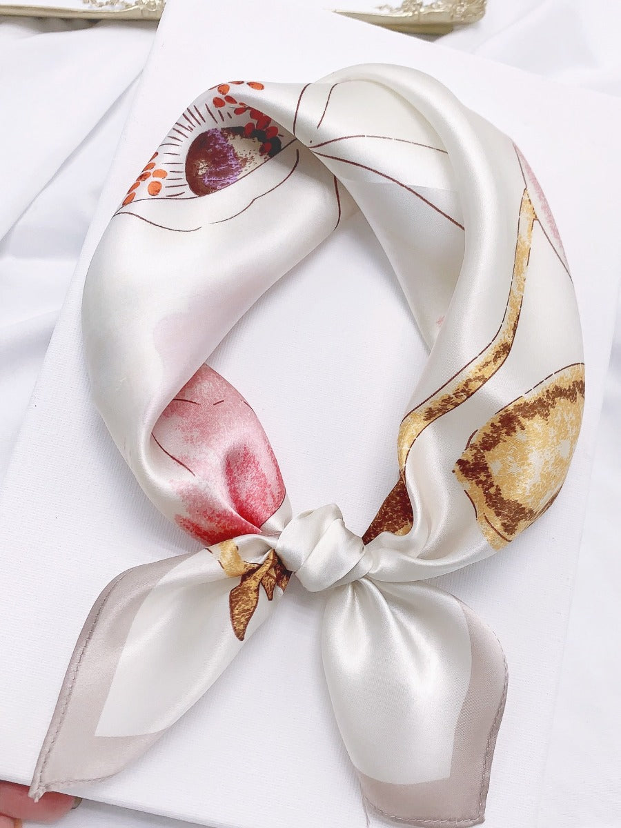 SilkSilky UK Pure Silk Scarf Beige 001