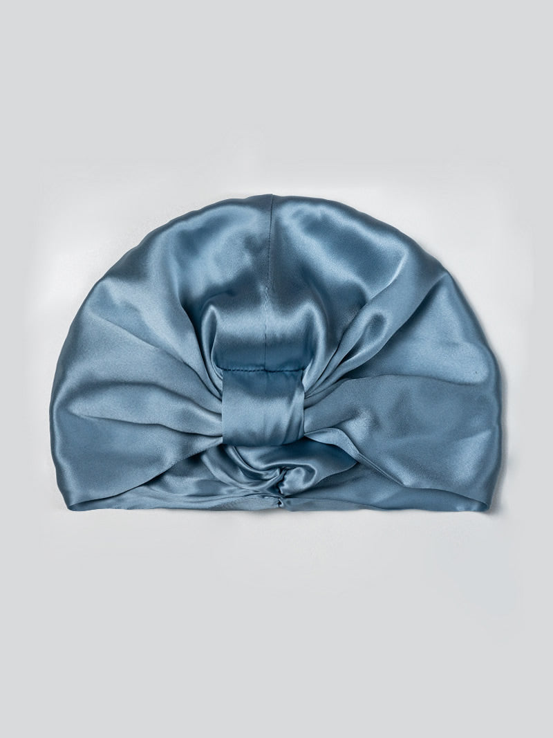 SilkSilky-UK Pure Silk Sleep Cap SteelBlue 005