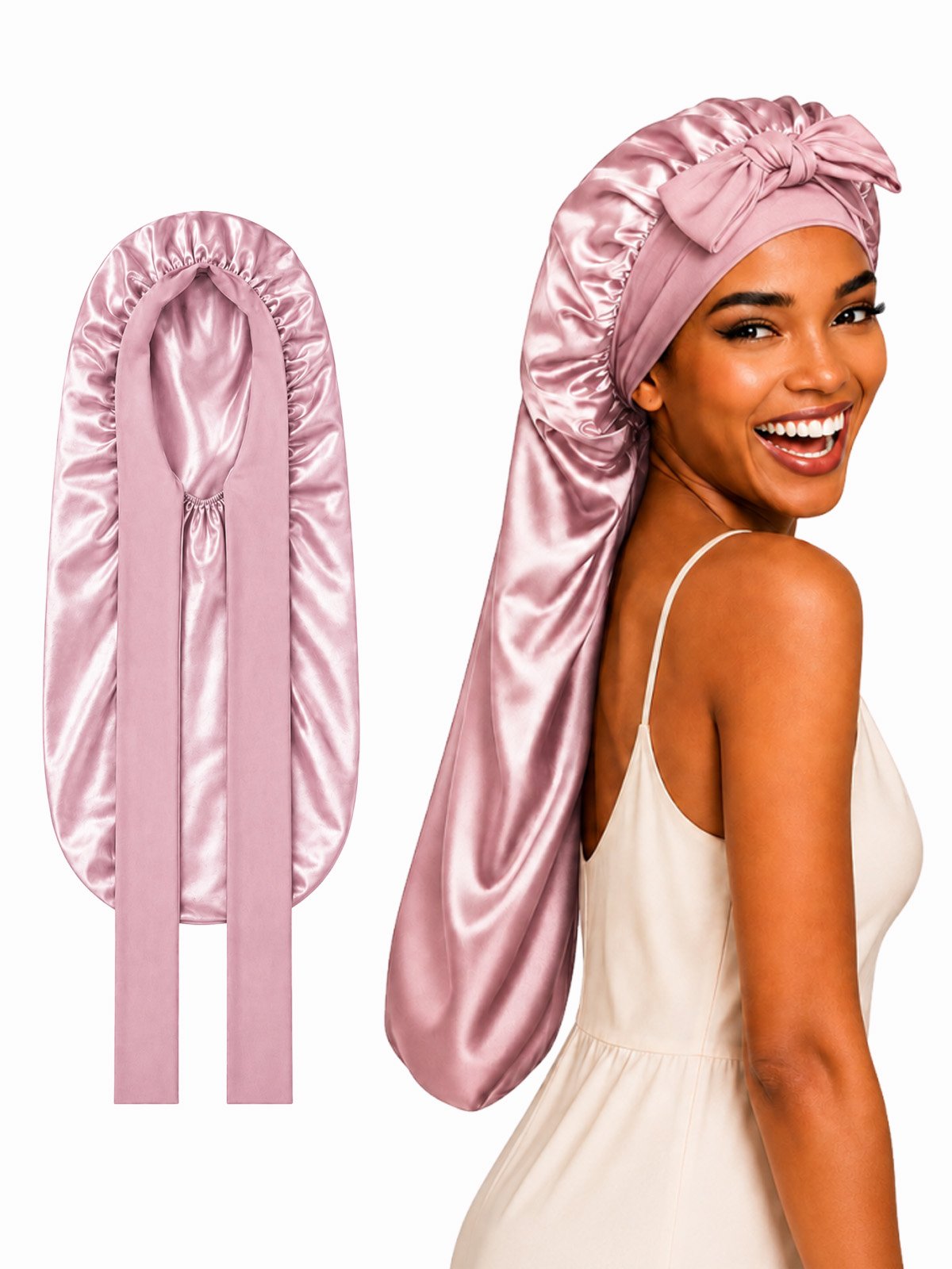 [Pink] SilkSilky-UK Sleep Cap 001