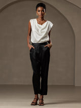 [Black] SilkSilky-UK 19Momme Silk Womens Pants 006