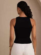 [Black] SilkSilky-UK Sleeveless Round Neck Camisole 002