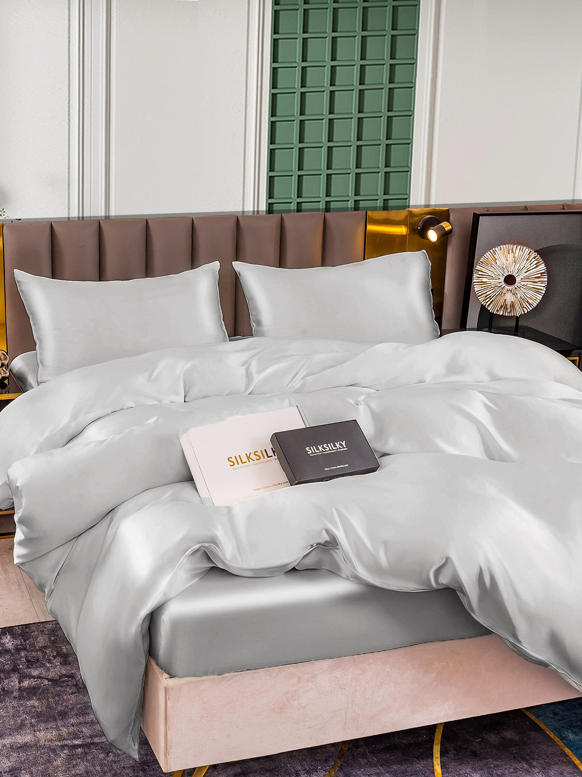 [Silver] SilkSilky-UK 25Momme Pure Silk Bedding Set 002