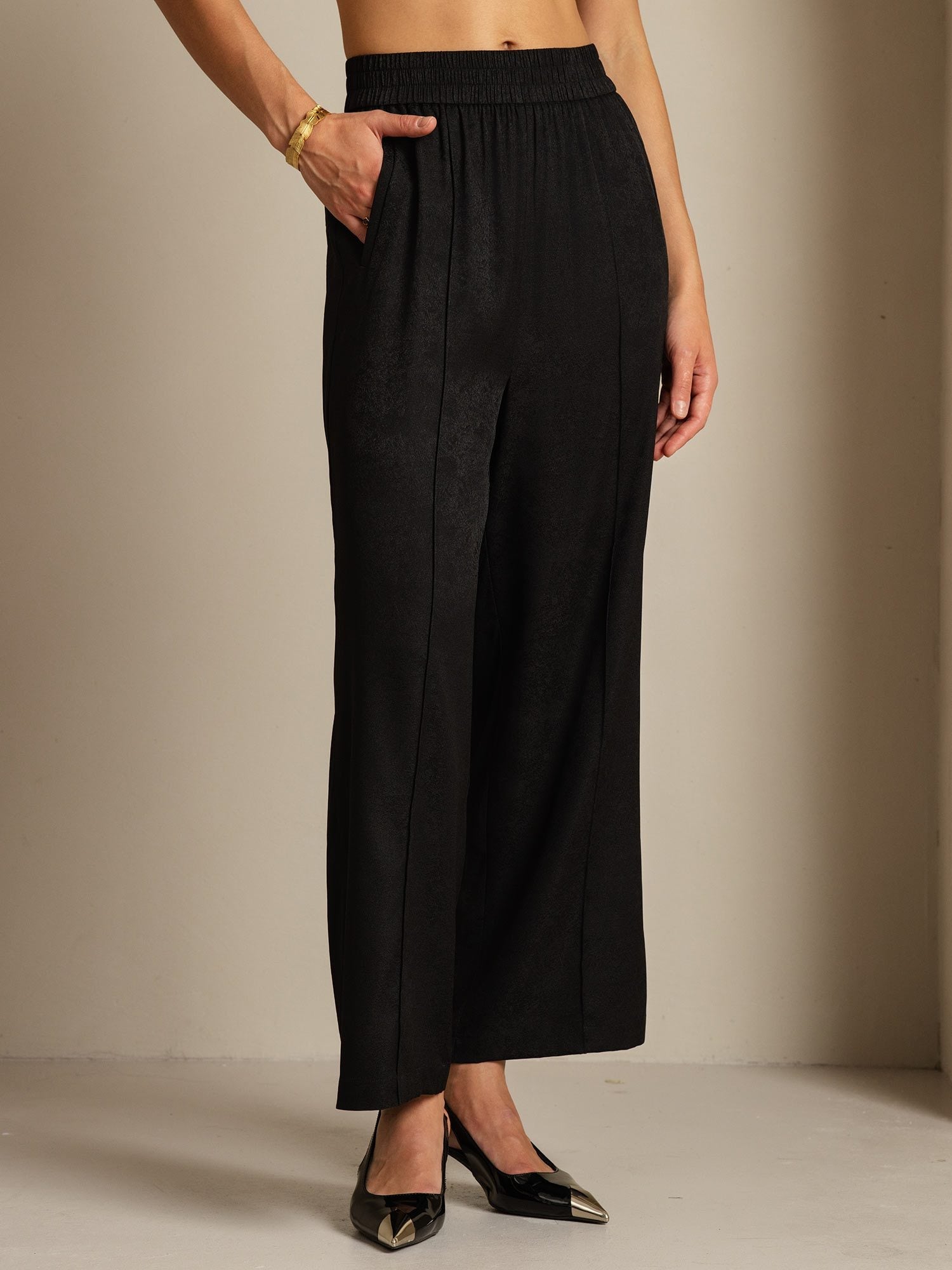 [Black] SilkSilky-UK 22Momme Silk Womens Pants 003