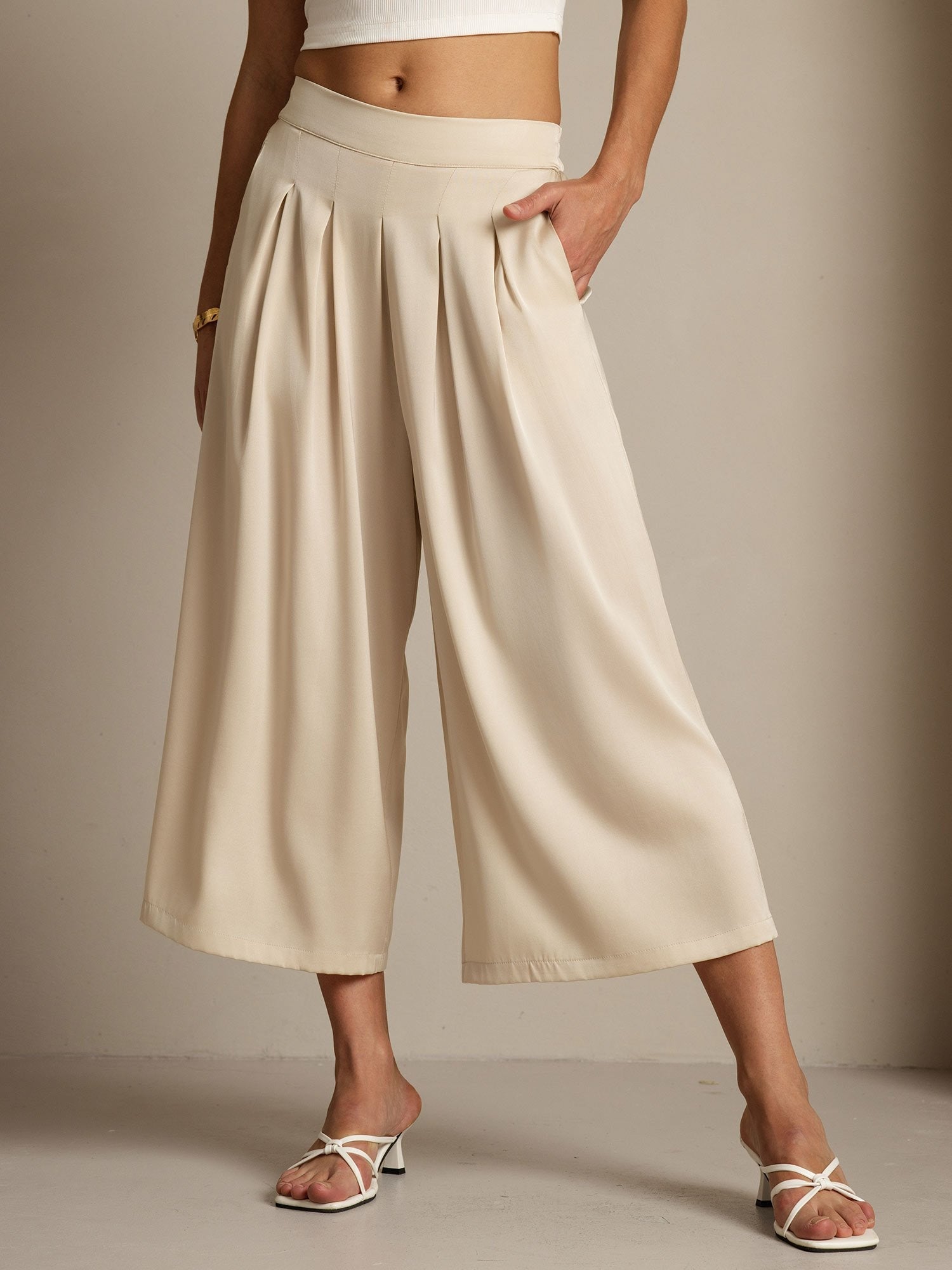 [Beige] SilkSilky-UK 19Momme Silk Womens Pants 003
