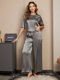 SilkSilky-UK-Pure-Silk-Half-Sleeve-Round-Neck-Women's-Pyjamas-Dark-Gray-004