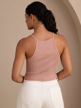 [Pink] SilkSilky-UK Sleeveless Crew Neck Camisole 002