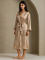 [Champagne] SilkSilky-UK Long Sleeve Women's Dressing Gown 003
