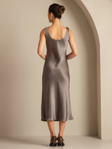 [Dark Khaki] SilkSilky-UK Sleeveless Dress 002