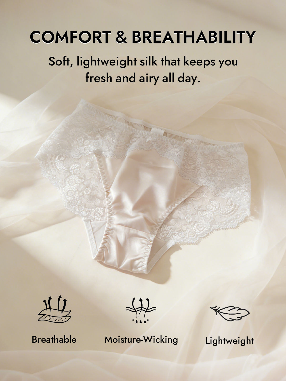 [White] SilkSilky-UK 100% Silk Jersey Panty 003