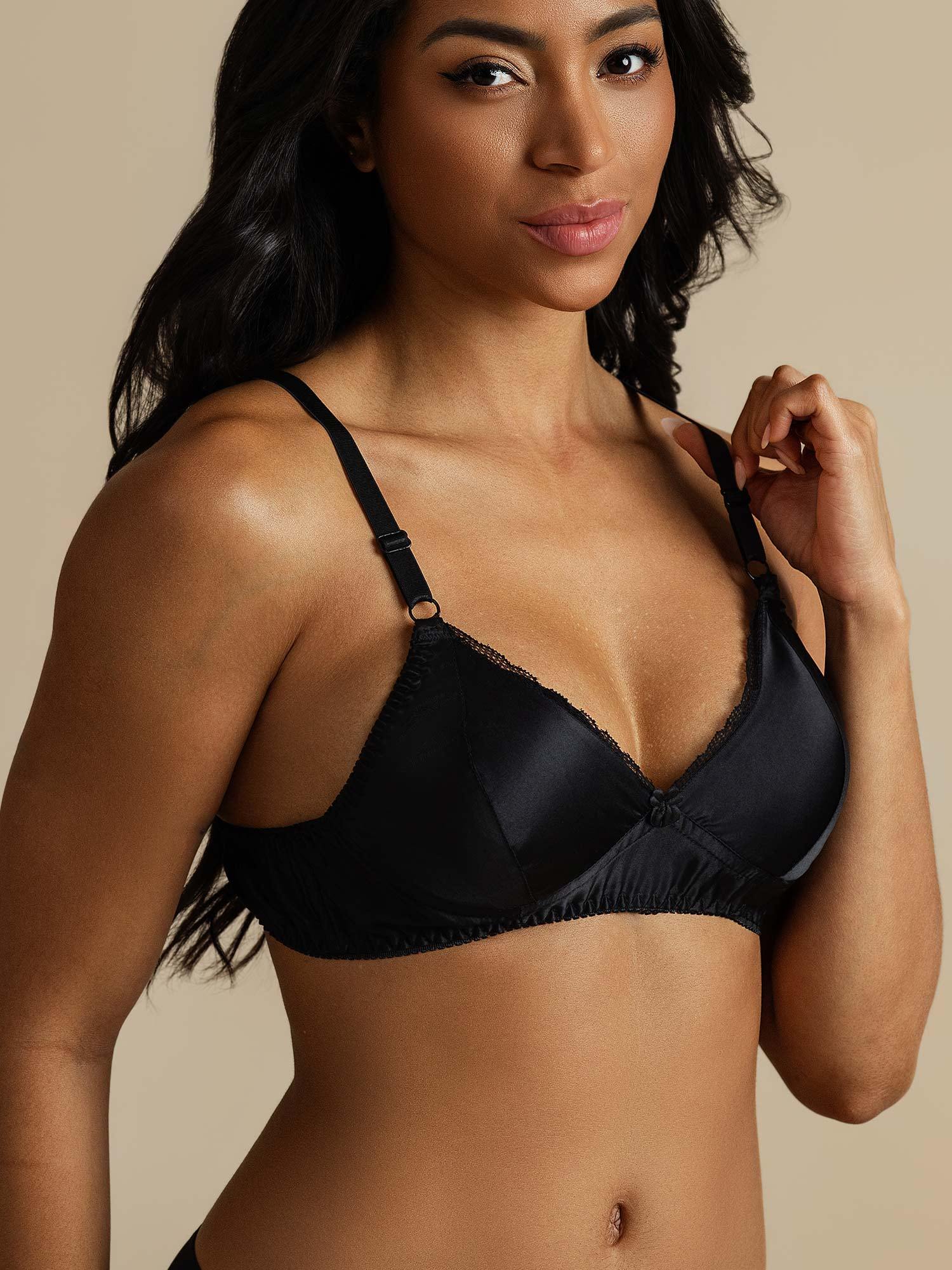 [Black] SilkSilky-UK Pure Silk Bra 004