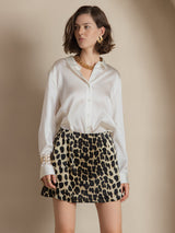 [White] SilkSilky-UK Long Sleeve Lapel Collar Women's Shirt 005