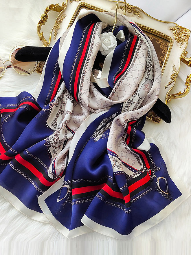 SilkSilky UK Pure Silk Scarf Blue 006