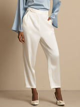 [White] SilkSilky-UK 19Momme Silk Womens Pants 005