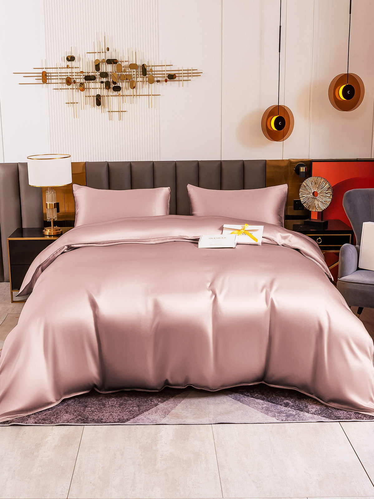 [Pale Mauve] SilkSilky-UK 19Momme Pure Silk Bedding Set 002