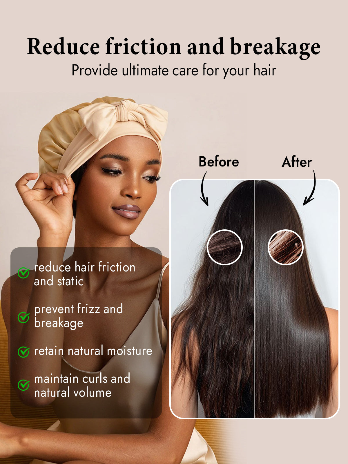 [Champagne] SilkSilky-UK Pure Silk Sleep Cap 003