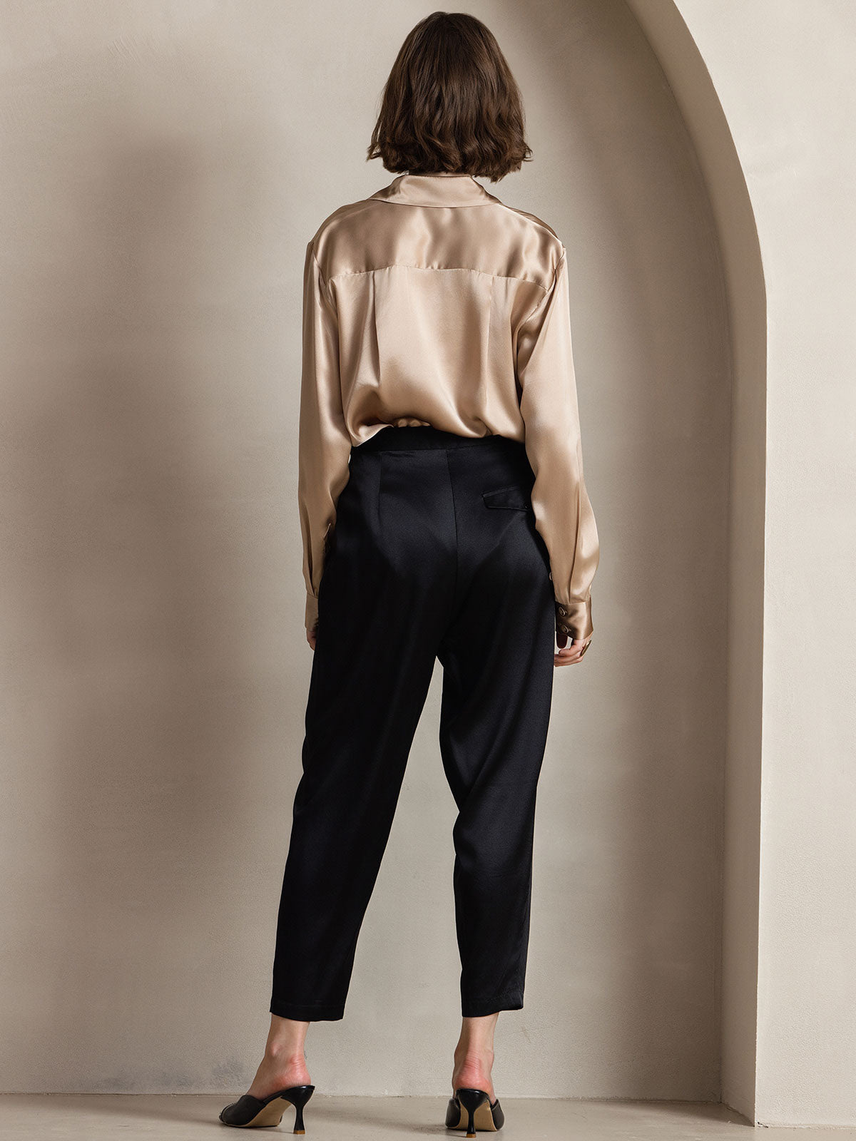 [Champagne] SilkSilky-UK Silk Collar Women's Shirt 004