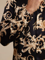 [Black Dragon] SilkSilky-UK Long Sleeve Lapel Collar Men's Shirt 007