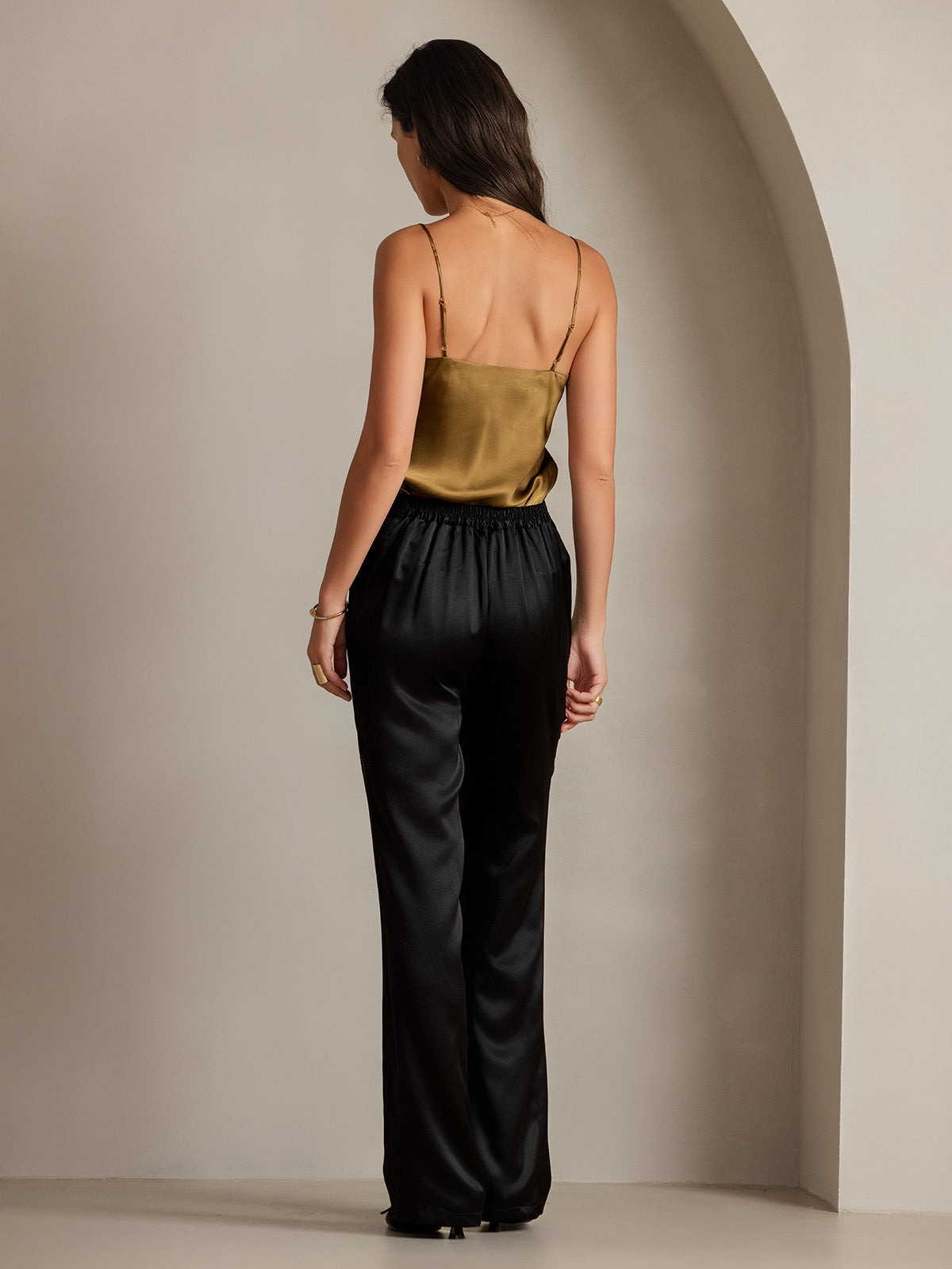 [Black] SilkSilky-UK 19Momme Silk Womens Pants 002