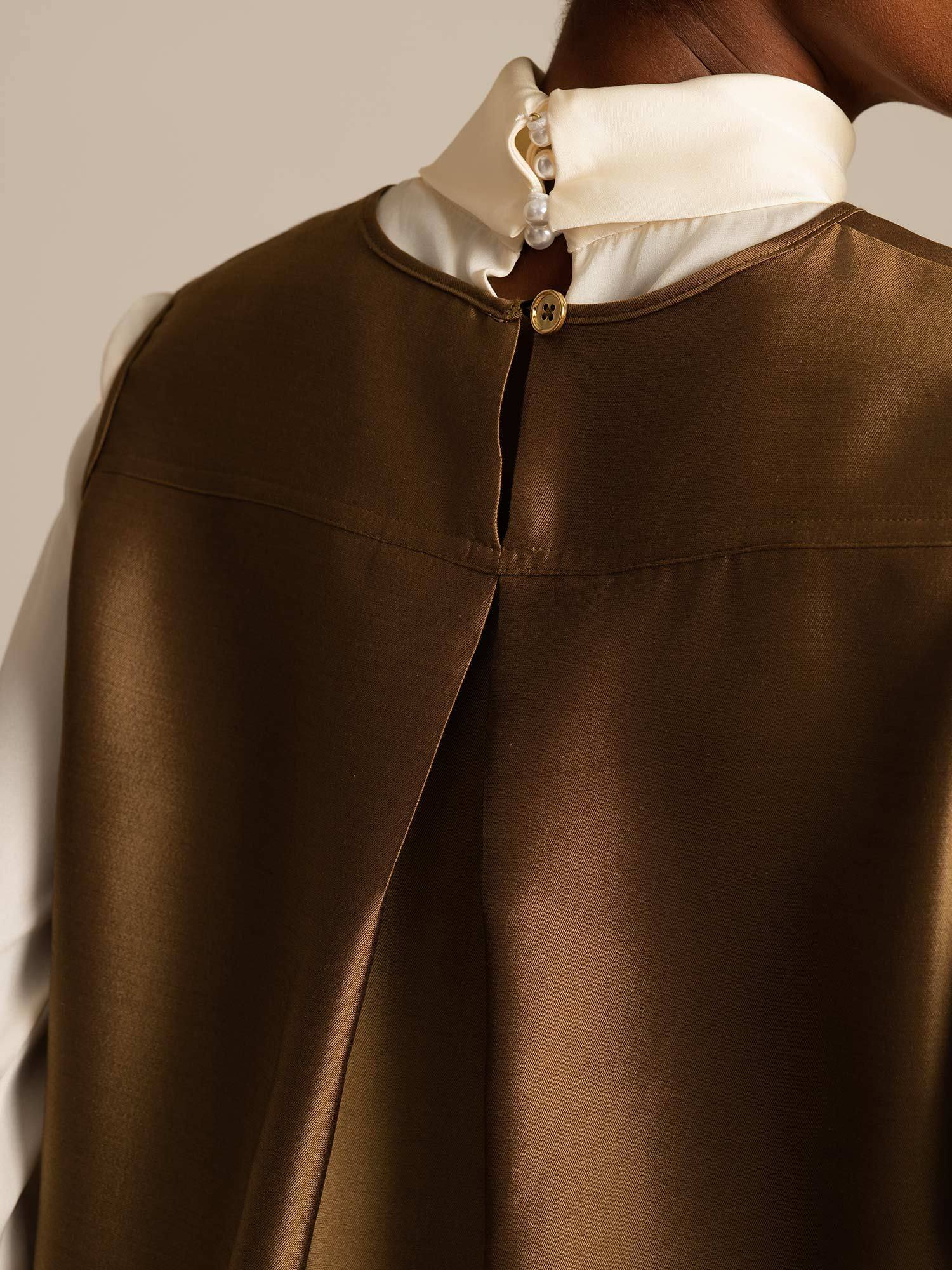 [Bronze] SilkSilky-UK 32Momme Silk-Wool Blend Womens Vest 004,