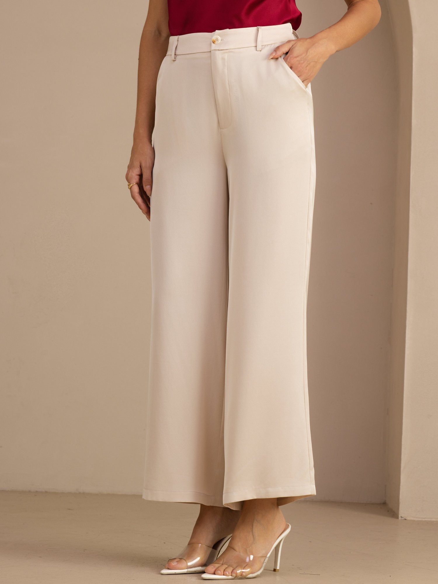 [Beige] SilkSilky-UK Womens Pants 001
