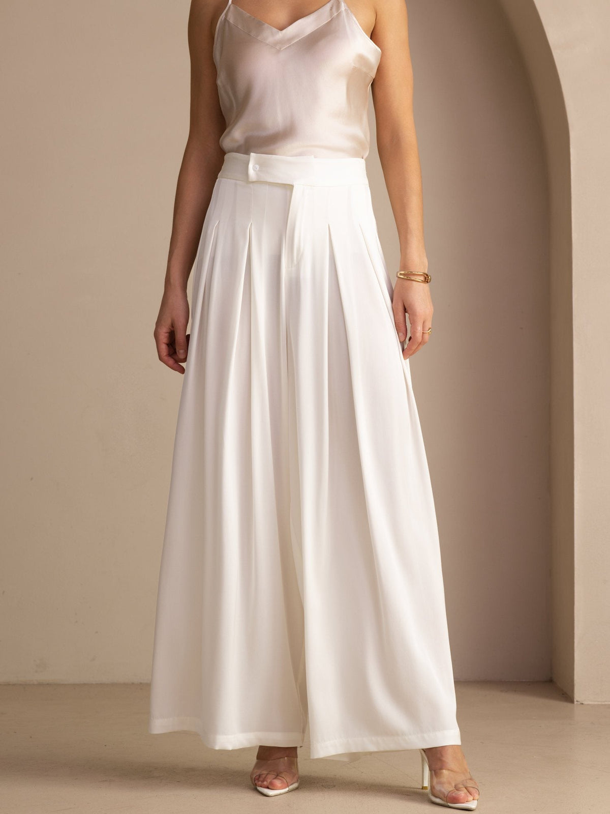 [White] SilkSilky-UK Women's Pants 001
