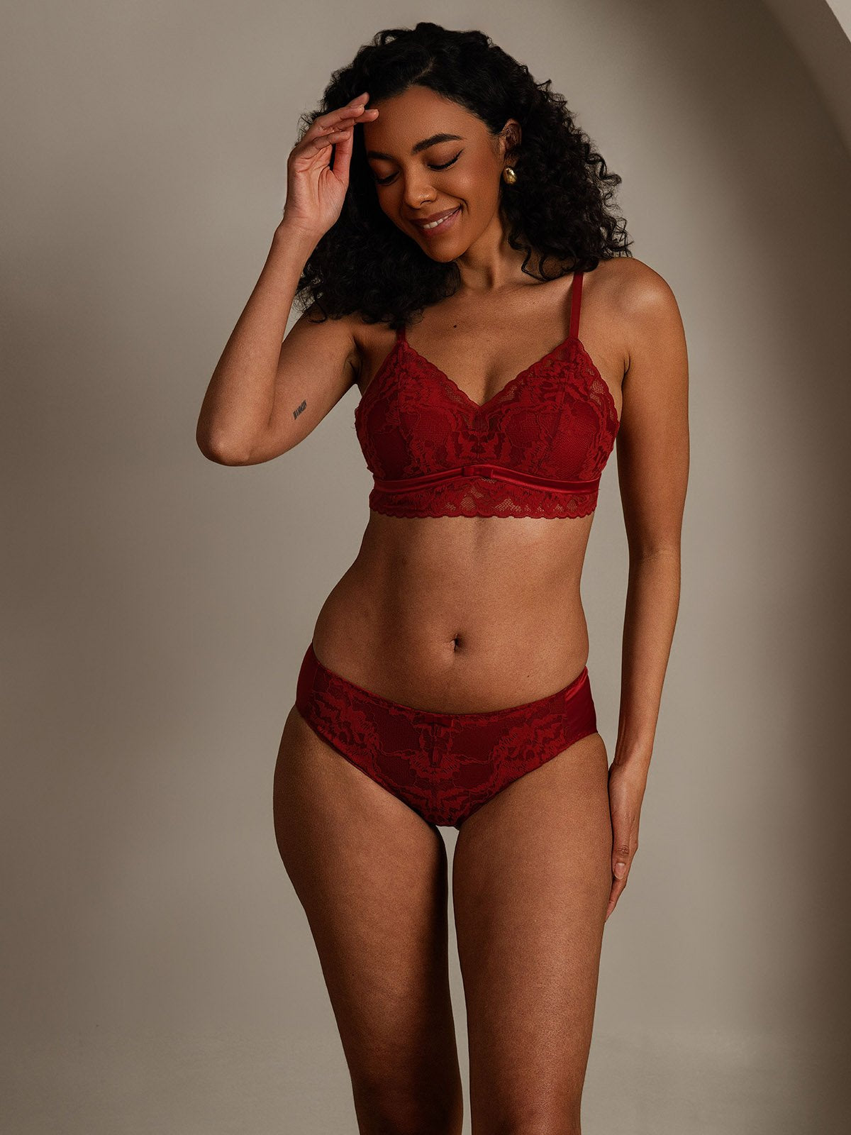 SilkSilky-UK Silk Bra&Panty Set DarkRed 007