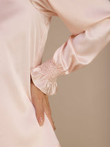 [Pink] SilkSilky-UK Long Sleeve Split Women's Blouse 006