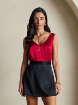 [Wine] SilkSilky-UK Sleeveless V Neck Camisole 003