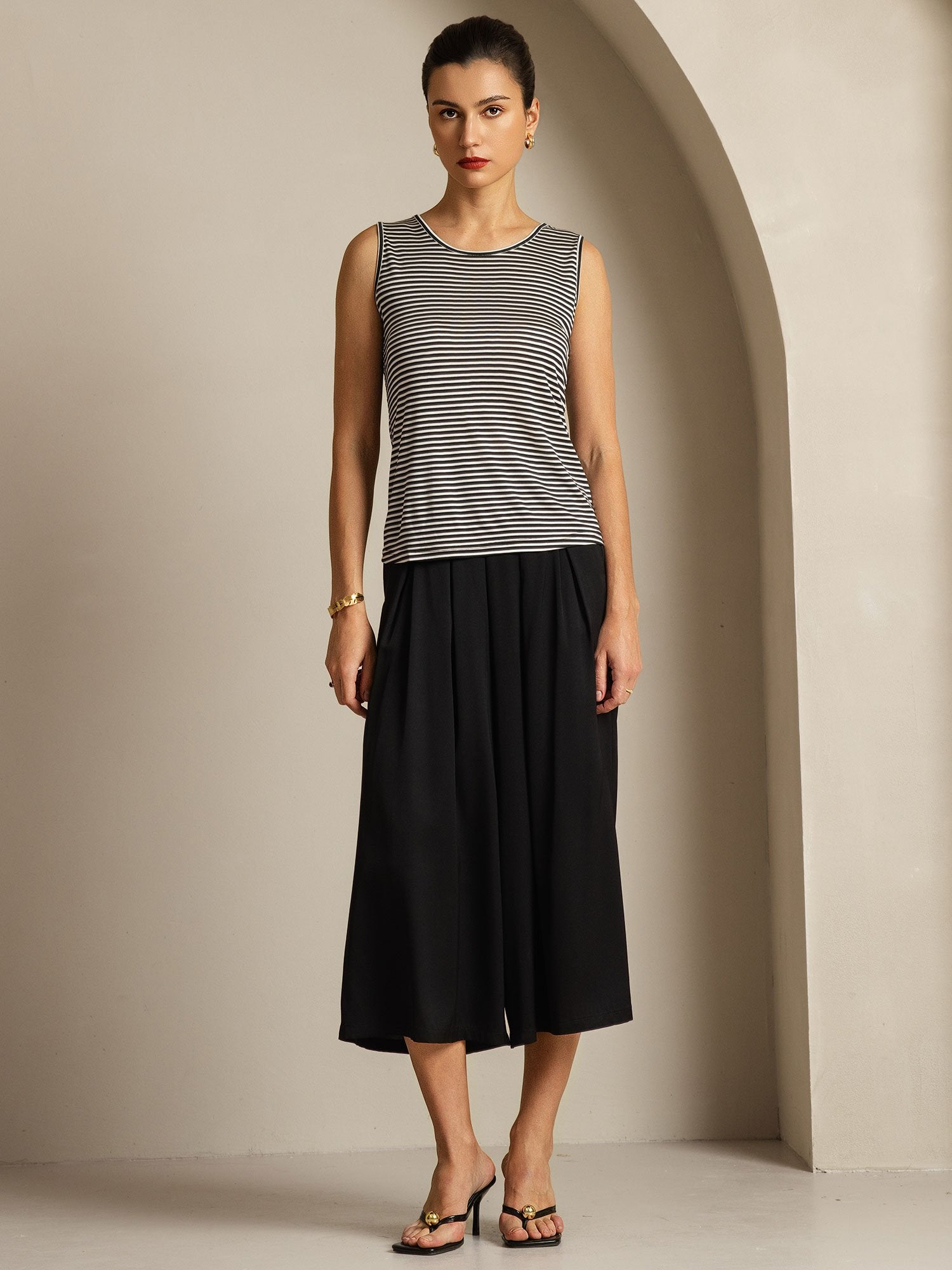 [WhiteStripe] SilkSilky-UK Pure Silk Crew Camisole 006