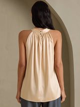 [Champagne] SilkSilky-UK Sleeveless Halter Women's T-Shirt 002