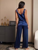 [Dark Blue] SilkSilky-UK Sleeveless Square Neck Camisole Set 002