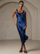 [Dark Blue] SilkSilky-UK Sleeveless Dress 005