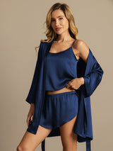 [Dark Blue] SilkSilky-UK Pure Silk Split Nightdress&Dressing gowns 001,