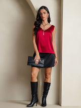 [Wine] SilkSilky-UK Sleeveless V Neck Camisole 007
