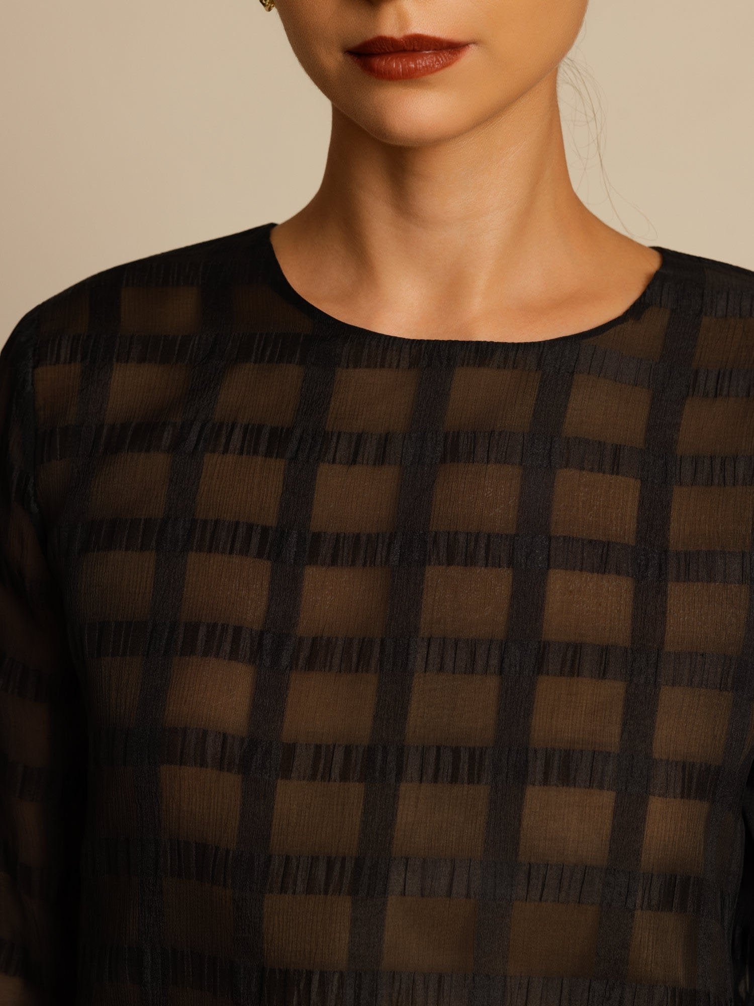 [Black] SilkSilky-UK Pure Silk Long Sleeve Round Neck Women''s Outfit Sets 004