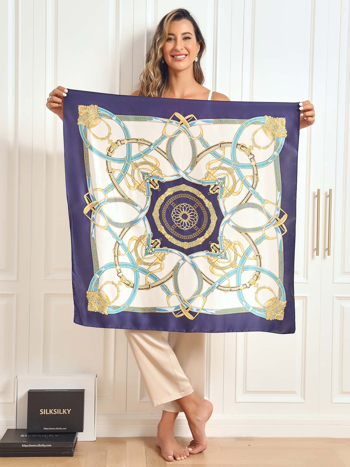 SilkSilky-UK Pure Silk Scarf P005 004