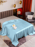 SilkSilky UK 19Momme Pure Silk Sheet LightBlue 001