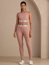 [Pink] SilkSilky-UK Sleeveless Crew Neck Women's Outfit Sets 001