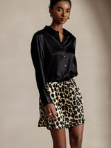 [Black] SilkSilky-UK Long Sleeve Lapel Collar Women's Shirt 005