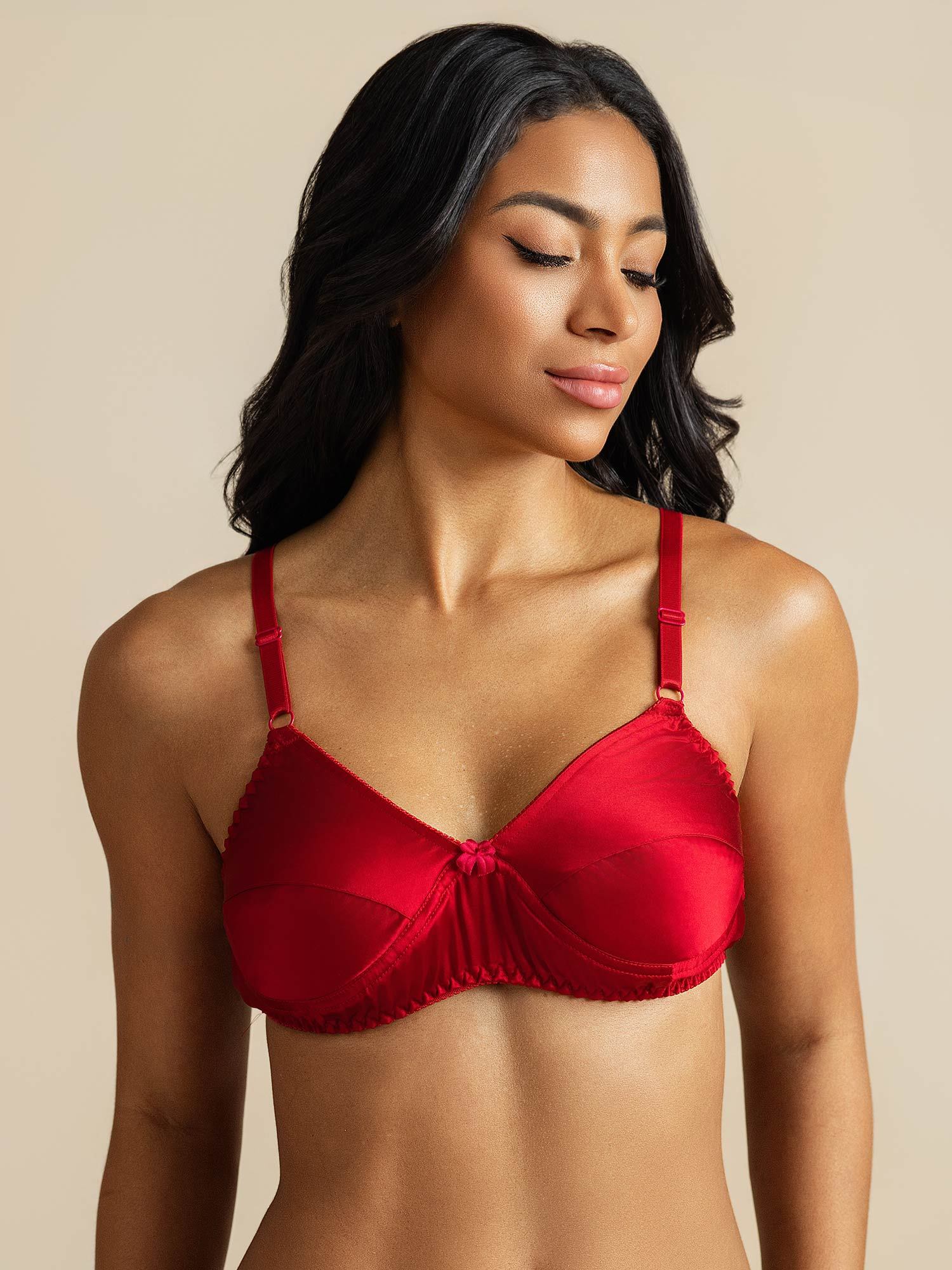 [Red] SilkSilky-UK Pure Silk Bra 001,