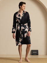 [Black] SilkSilky-UK 19Momme Mens Robe 005