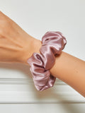 SilkSilky-UK 19Momme Pure Silk Scrunchie PaleMauve 001