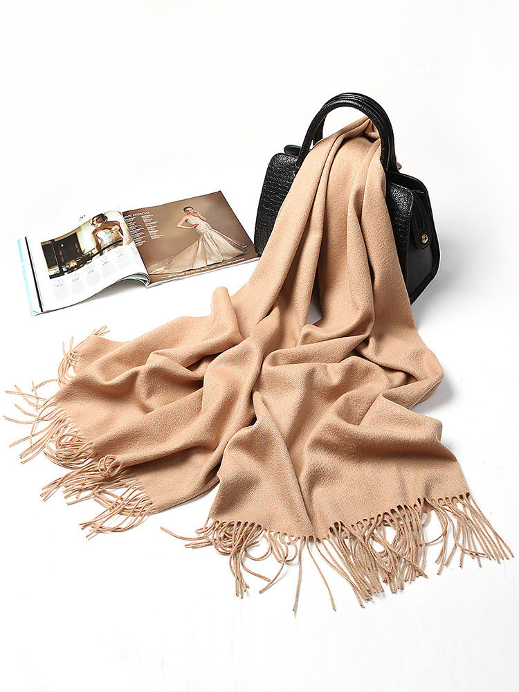 [Tan] SilkSilky-UK Wool Scarf 005