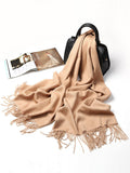 SilkSilky UK Wool Scarf Tan 005