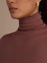 [Cameo Rose] SilkSilky-UK Long Sleeve Turtle Neck Women's T-Shirt 006